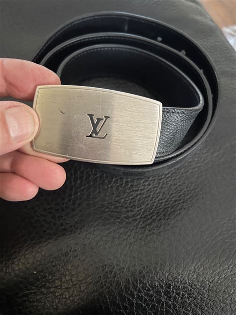 louis vuitton black and grey belt|Altro.